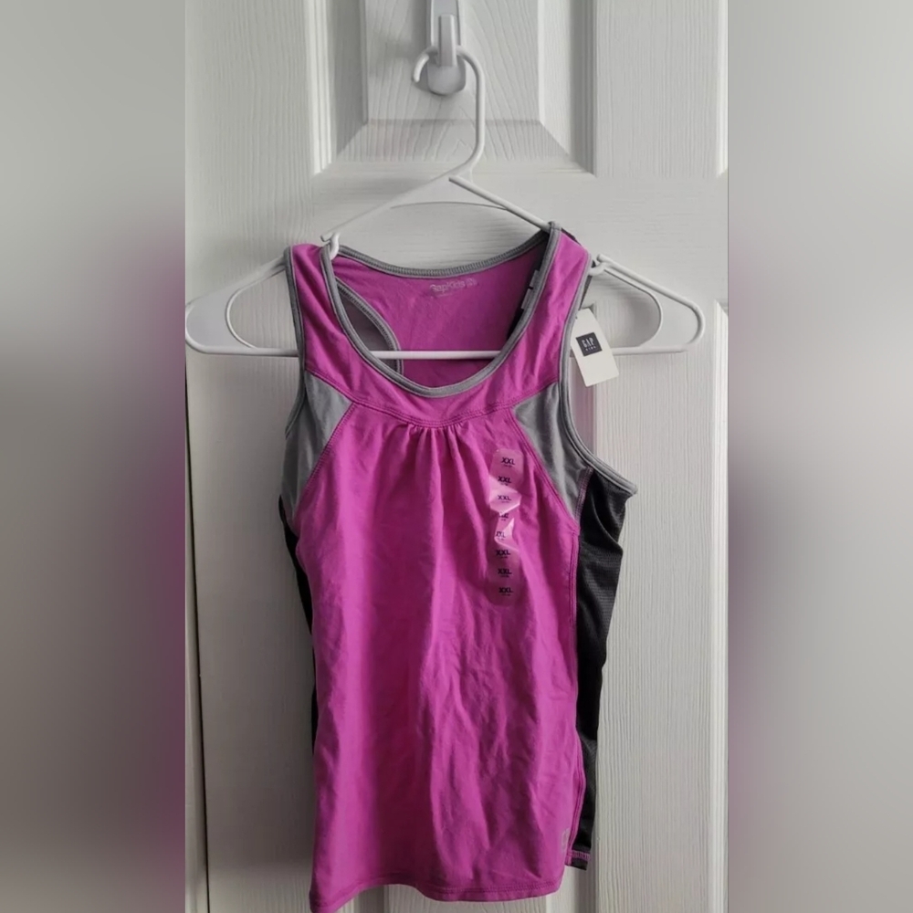 NWT GAP Girl's Pink G Techwear Athletic Tank Top Size XXL (14-16)